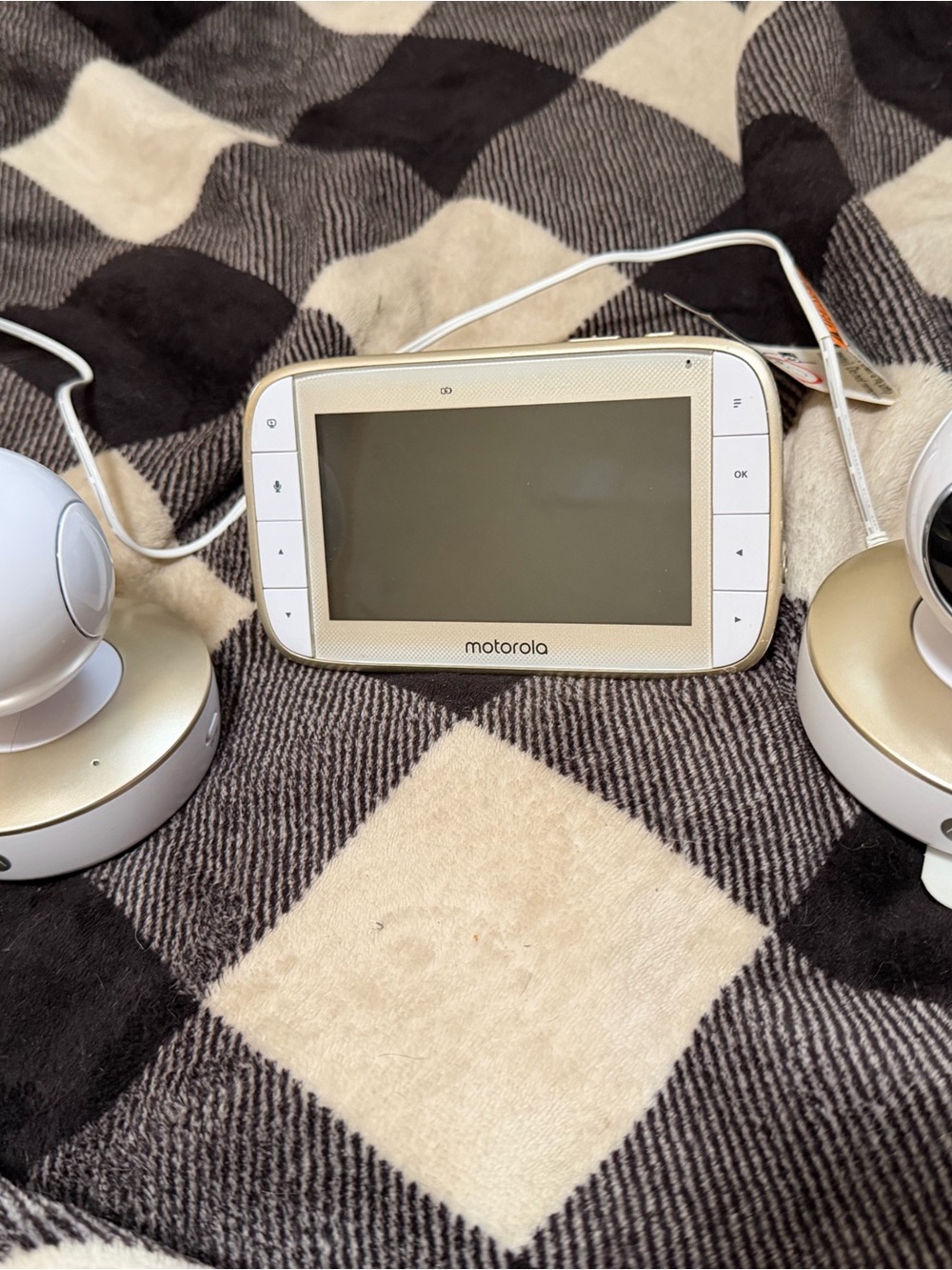 Motorola Gold and White Portable Baby Video Monitor